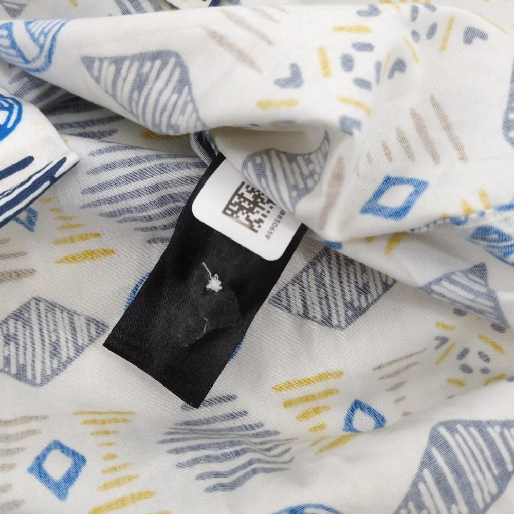 The North Face Shirt Men's Large White Baytrail Button‎ Up Short Sleeve Abstract